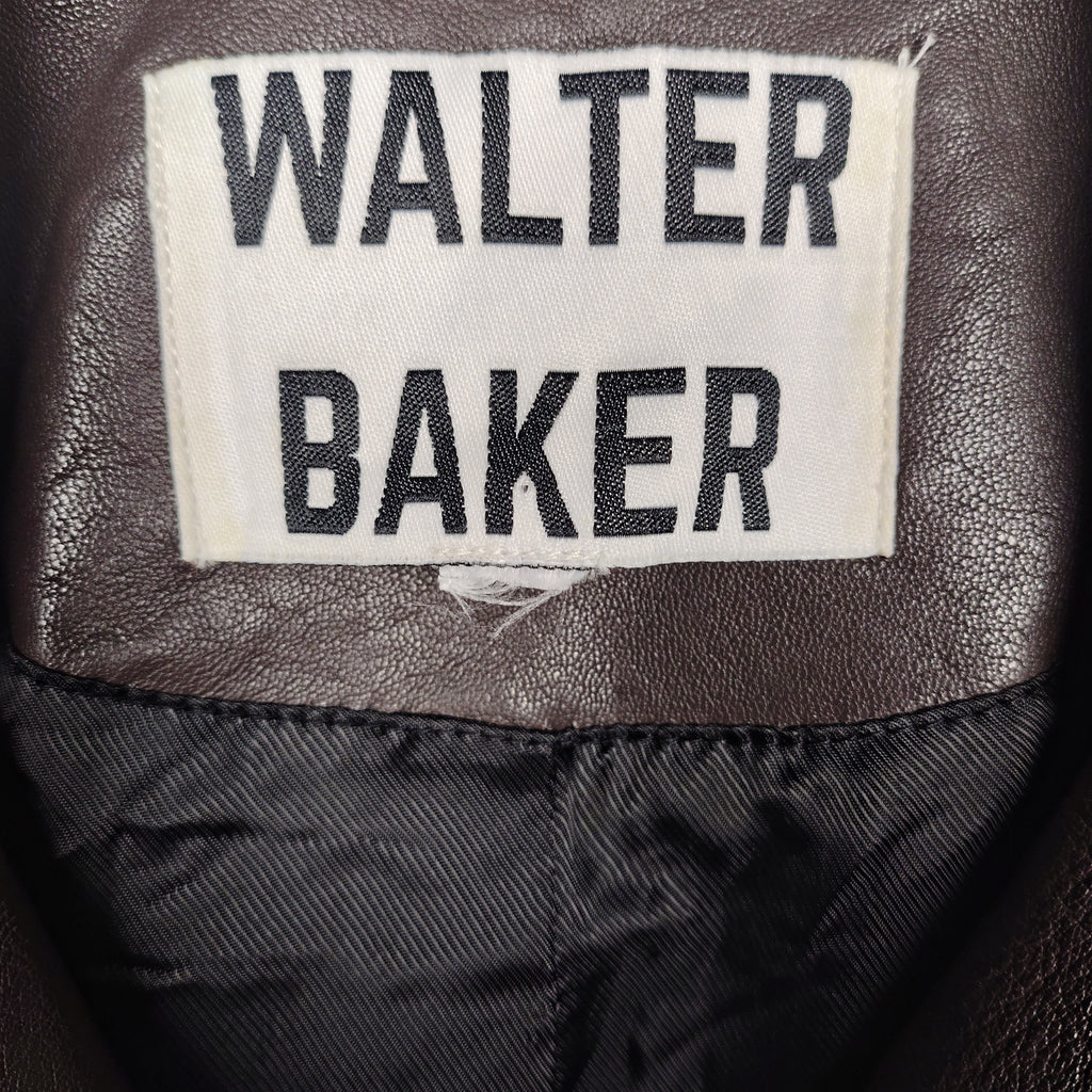 Walter Baker Chocolate Brown Lamb Leather Moto Jacket