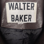 Walter Baker Chocolate Brown Lamb Leather Moto Jacket