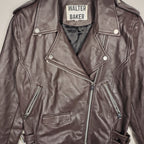 Walter Baker Chocolate Brown Lamb Leather Moto Jacket