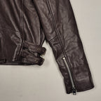 Walter Baker Chocolate Brown Lamb Leather Moto Jacket