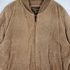 Reed Sportswear Tan Suede Leather Bomber Jacket – Men’s XL