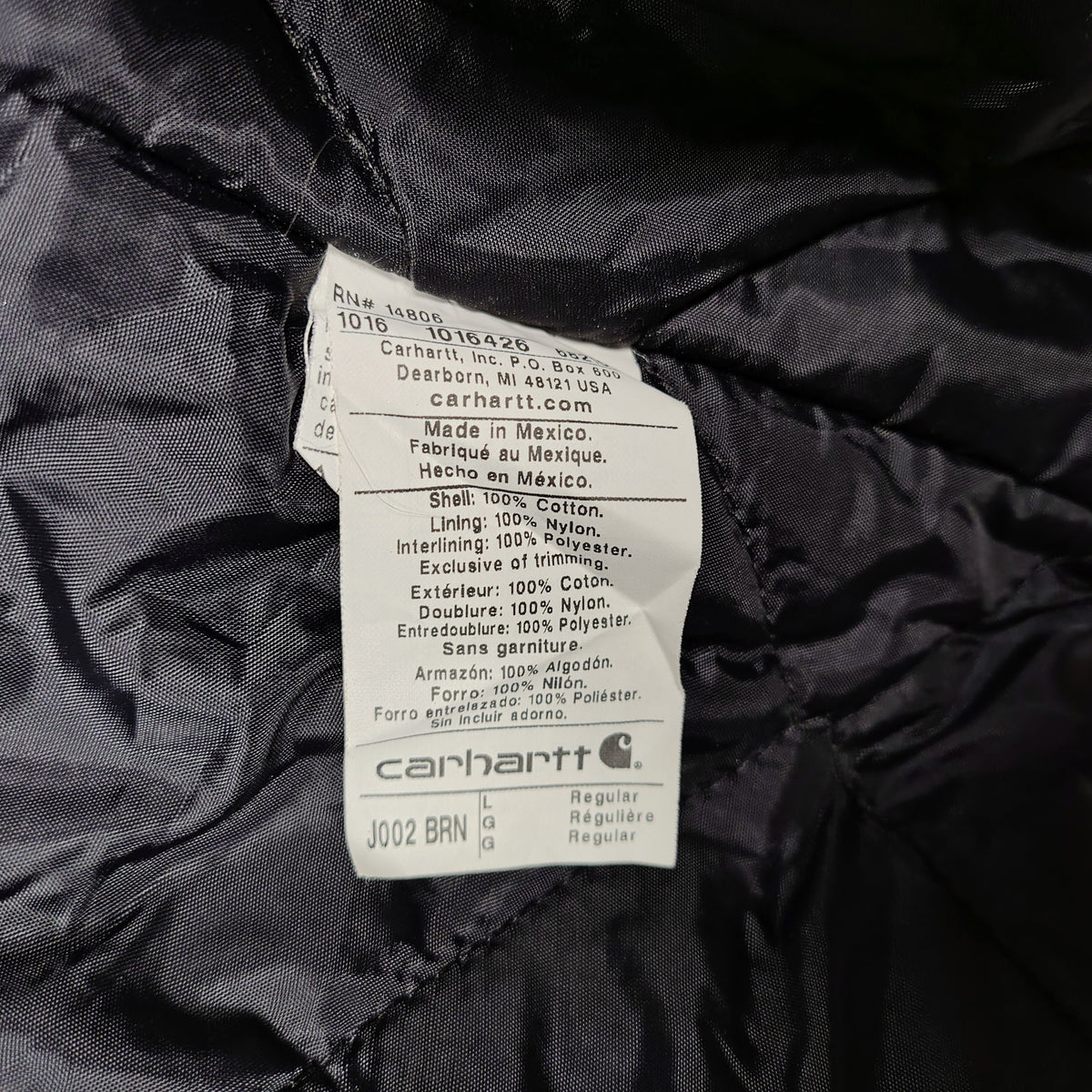Carhartt J002 Insulated Duck Work Jacket – Brown