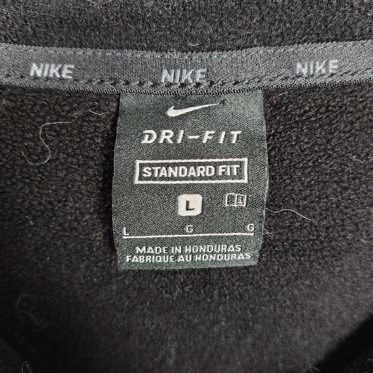 Nike Dri-FIT Black Full-Zip Fleece Hoodie – Men’s Large