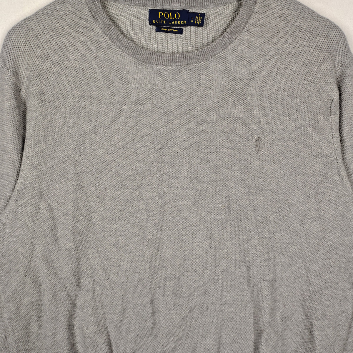 Polo Ralph Lauren Gray Pima Cotton Crewneck Sweater – Men’s Large