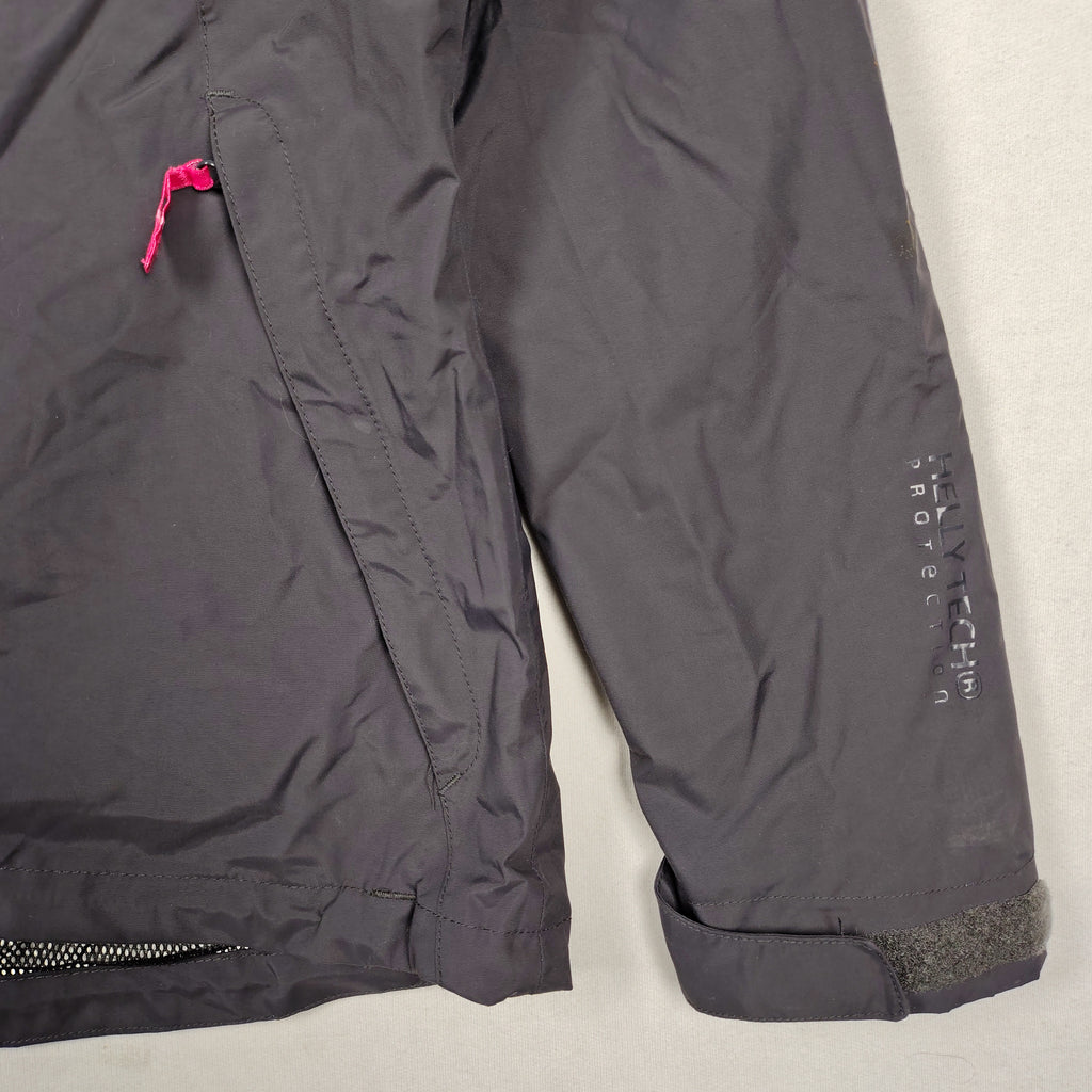 Helly Hansen Pink Gray & Black Hooded Rain Jacket – Women’s Medium