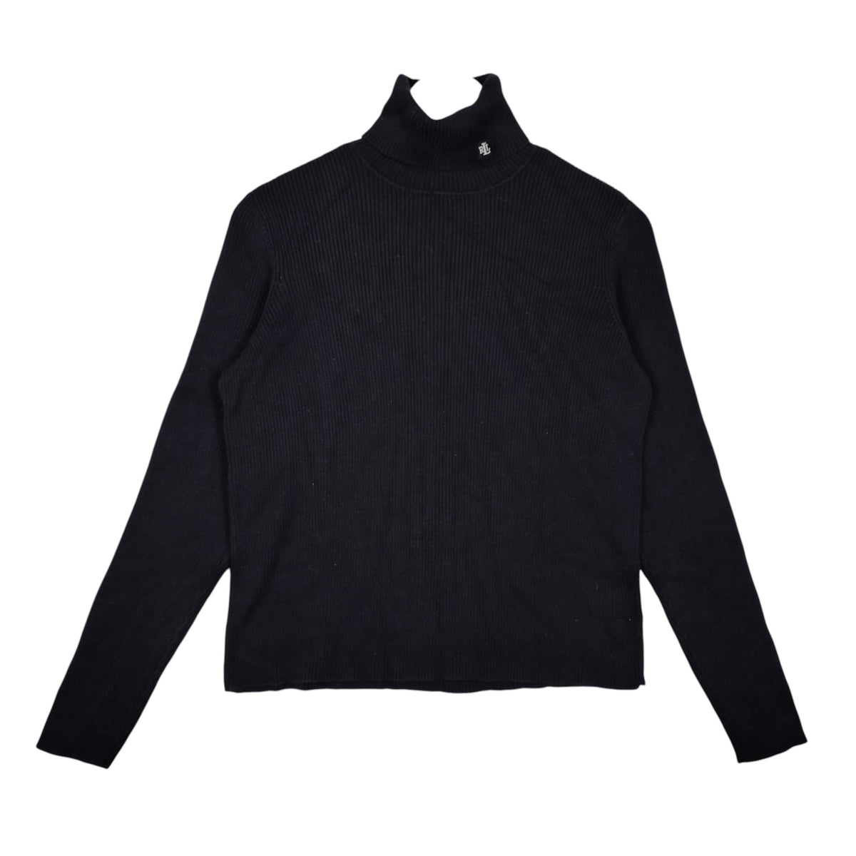 Lauren Ralph Lauren Ribbed Cotton Turtleneck Sweater – Black