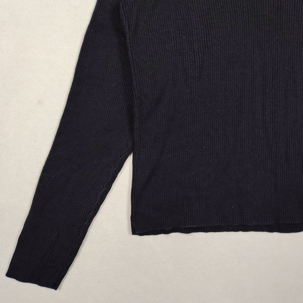 Lauren Ralph Lauren Ribbed Cotton Turtleneck Sweater – Black