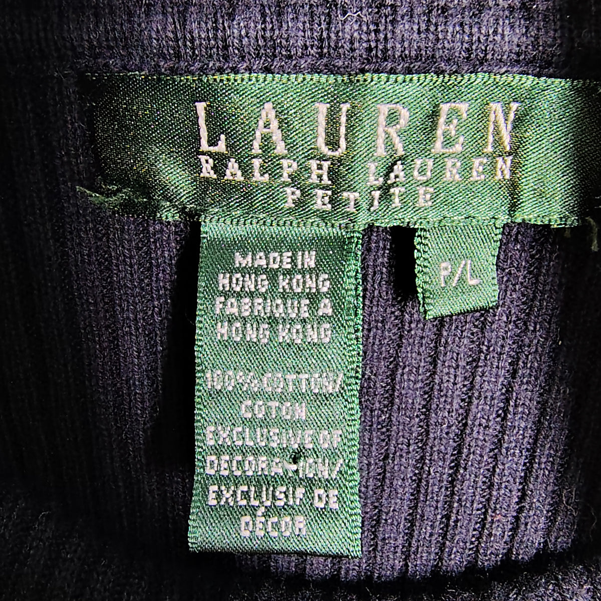 Lauren Ralph Lauren Ribbed Cotton Turtleneck Sweater – Black