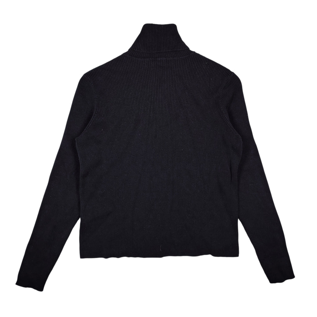 Lauren Ralph Lauren Ribbed Cotton Turtleneck Sweater – Black