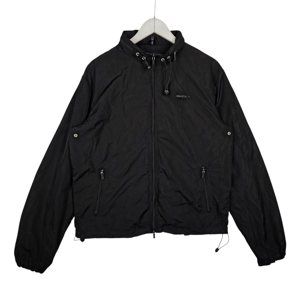 Armani Jeans Black Full-Zip Windbreaker Jacket – Men’s Large / EU 52