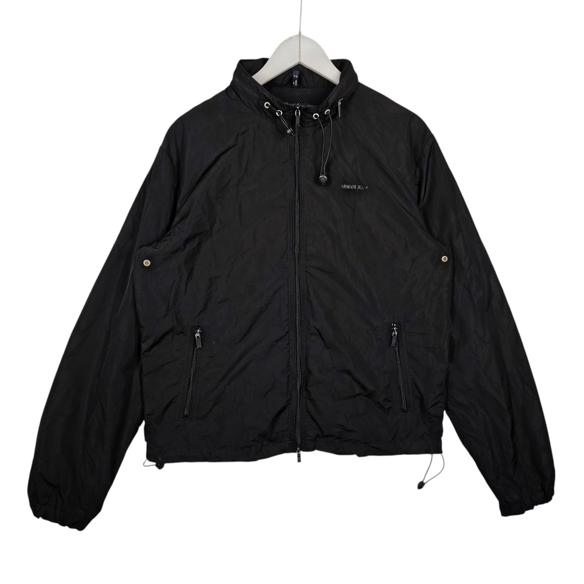 Armani Jeans Black Full-Zip Windbreaker Jacket – Men’s Large / EU 52