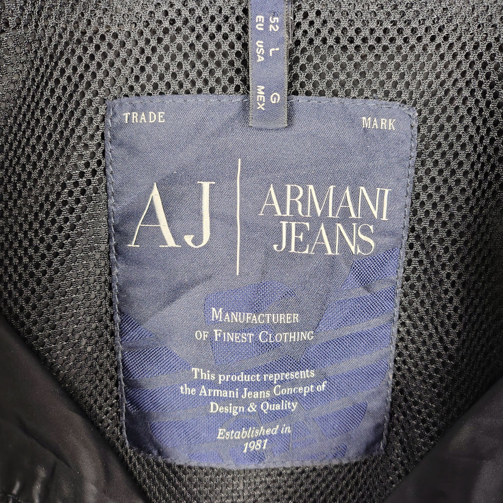 Armani Jeans Black Full-Zip Windbreaker Jacket – Men’s Large / EU 52