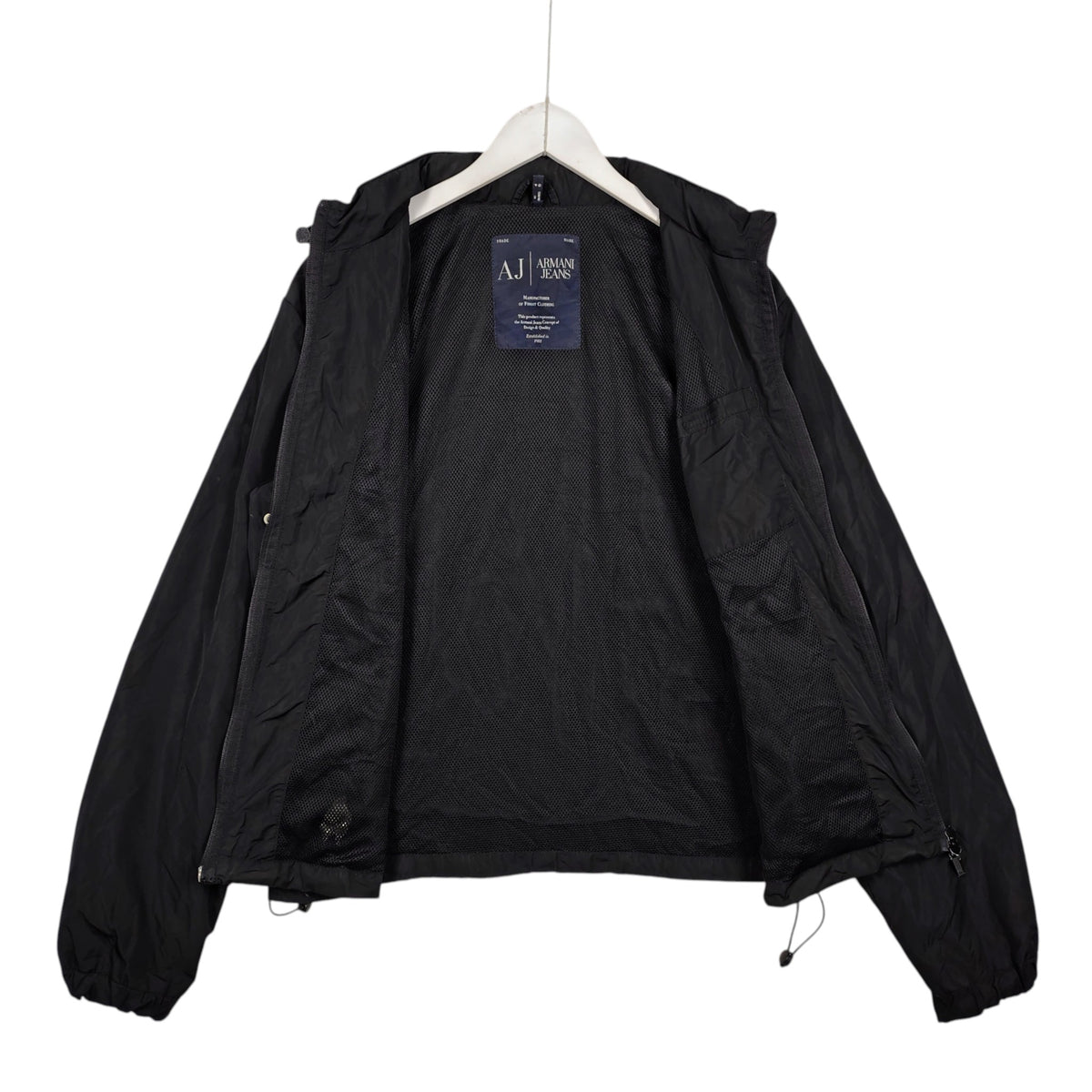 Armani Jeans Black Full-Zip Windbreaker Jacket – Men’s Large / EU 52