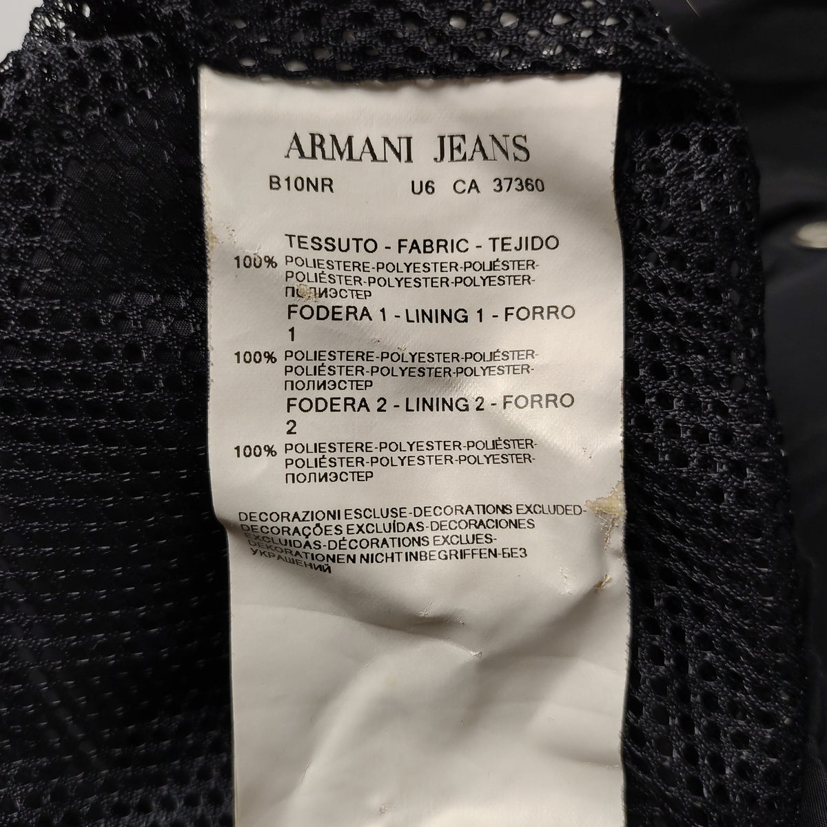 Armani Jeans Black Full-Zip Windbreaker Jacket – Men’s Large / EU 52