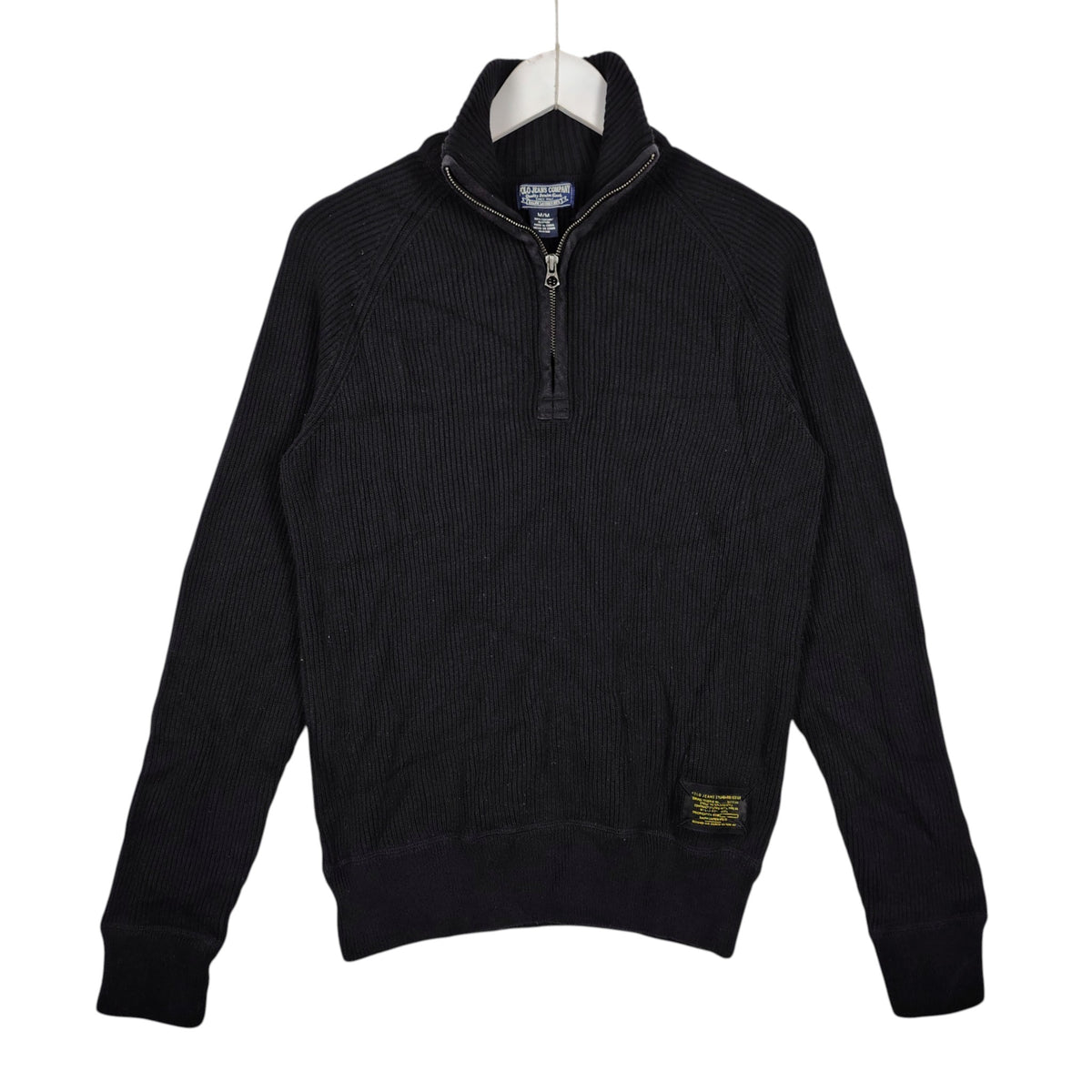 Polo Jeans Company Ralph Lauren Ribbed Quarter-Zip Sweater – Black