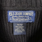 Polo Jeans Company Ralph Lauren Ribbed Quarter-Zip Sweater – Black