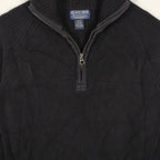 Polo Jeans Company Ralph Lauren Ribbed Quarter-Zip Sweater – Black