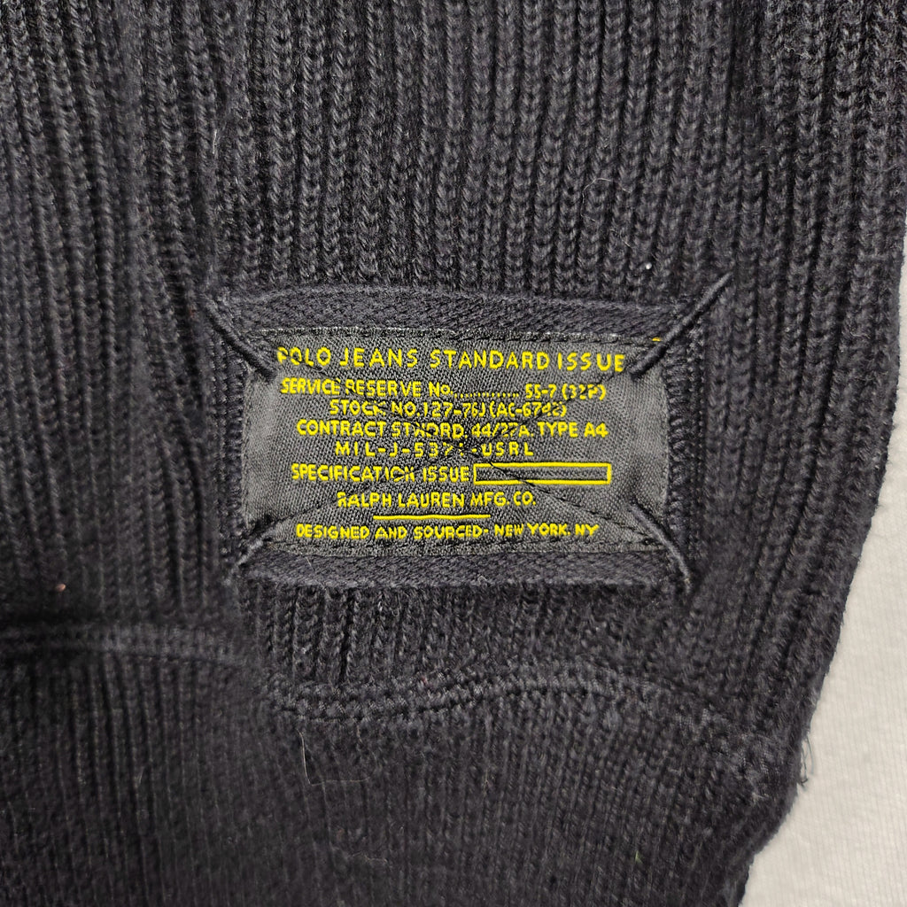 Polo Jeans Company Ralph Lauren Ribbed Quarter-Zip Sweater – Black