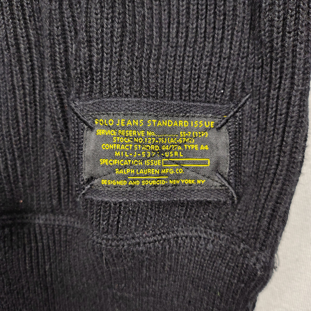 Polo Jeans Company Ralph Lauren Ribbed Quarter-Zip Sweater – Black