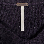 Free People Cable Knit V-Neck Sweater – Charcoal Gray