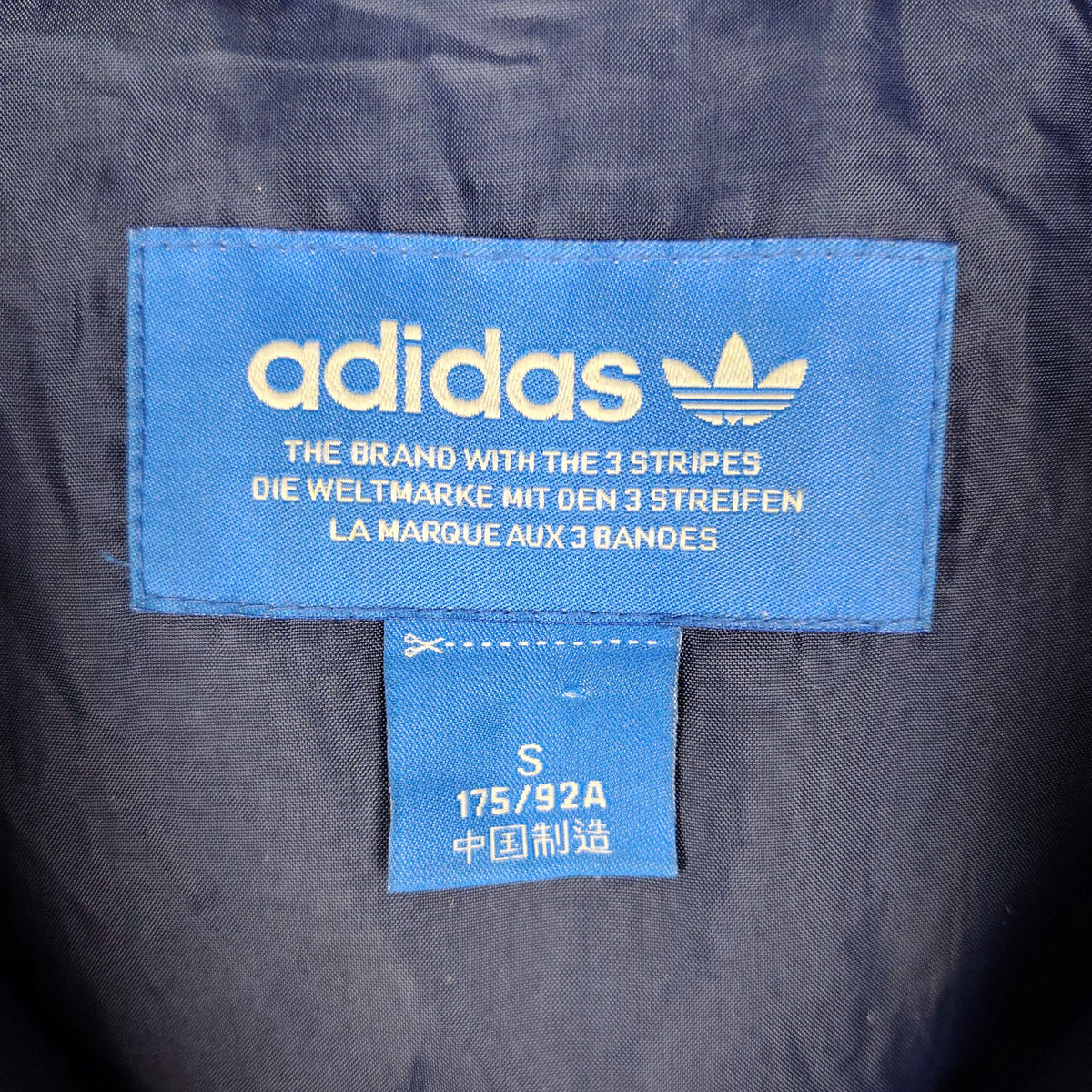 Adidas Originals Navy Hooded Parka with Fur Trim – Small
