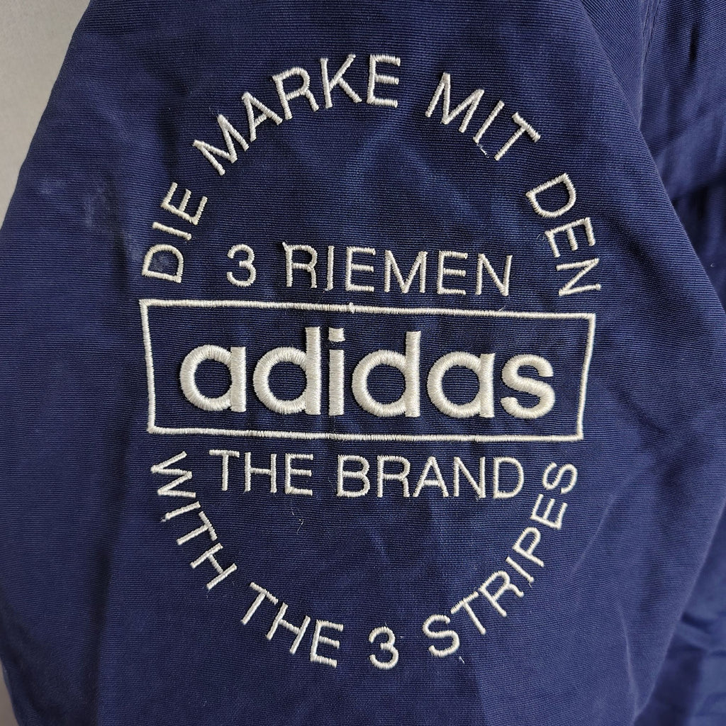 Adidas Originals Navy Hooded Parka with Fur Trim – Small
