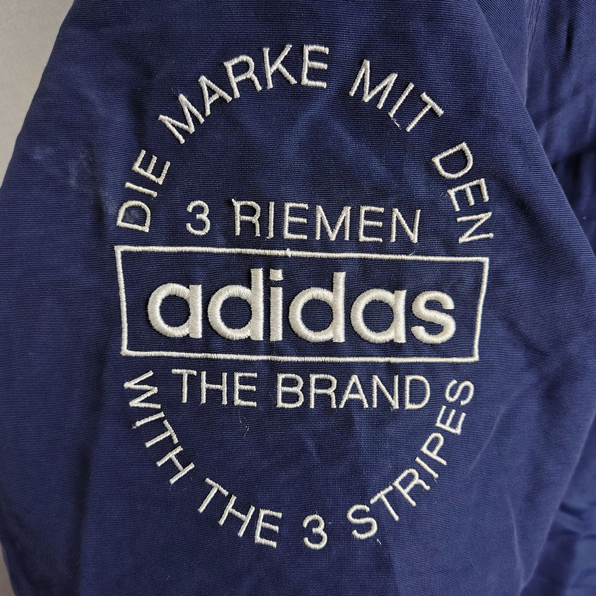 Adidas Originals Navy Hooded Parka with Fur Trim – Small