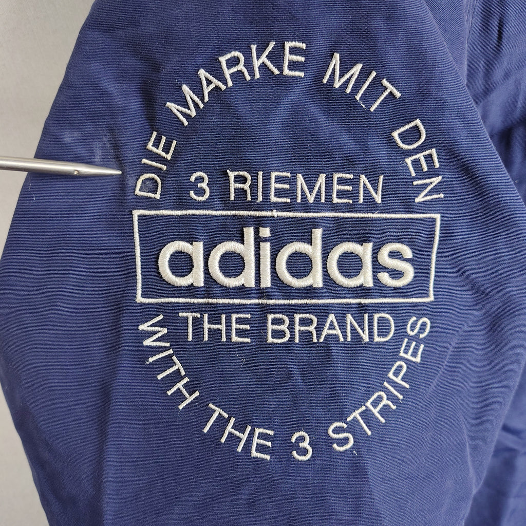 Adidas Originals Navy Hooded Parka with Fur Trim – Small