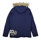 Adidas Originals Navy Hooded Parka with Fur Trim – Small