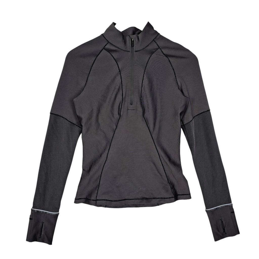 Lululemon Striped Half-Zip Pullover – Black & Gray