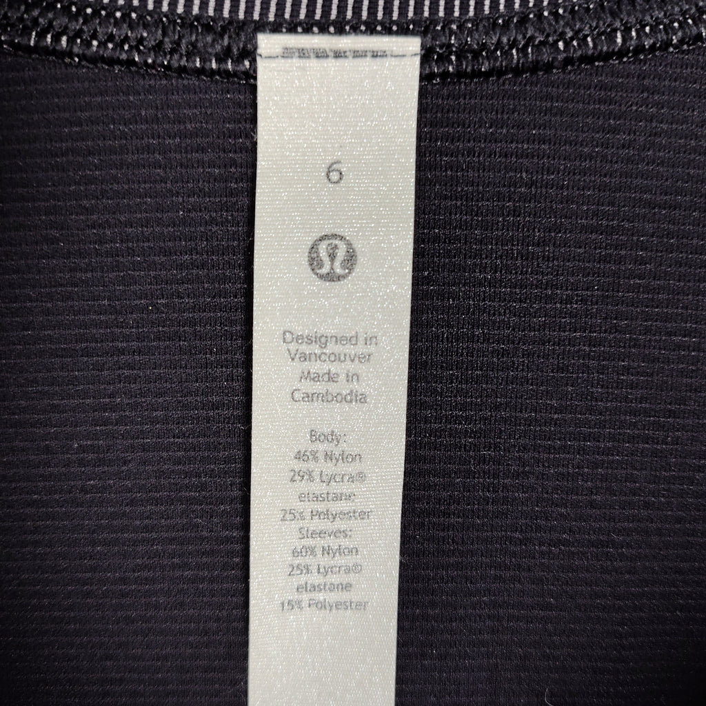Lululemon Striped Half-Zip Pullover – Black & Gray