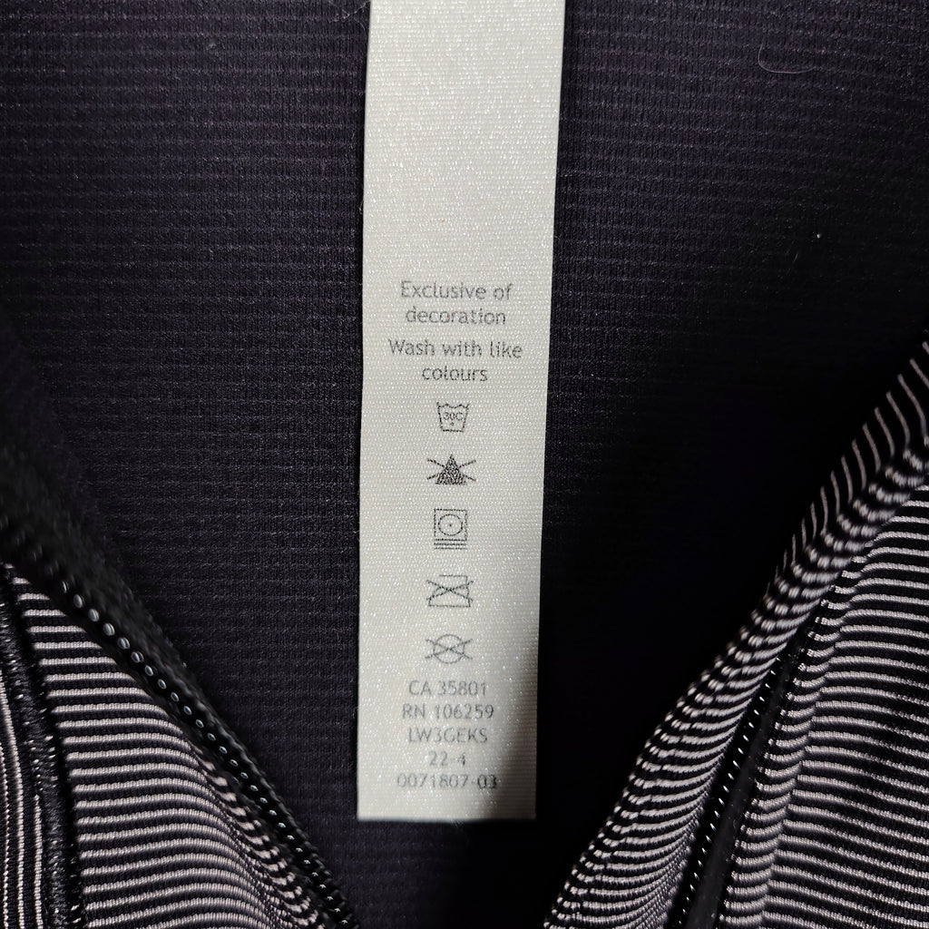 Lululemon Striped Half-Zip Pullover – Black & Gray