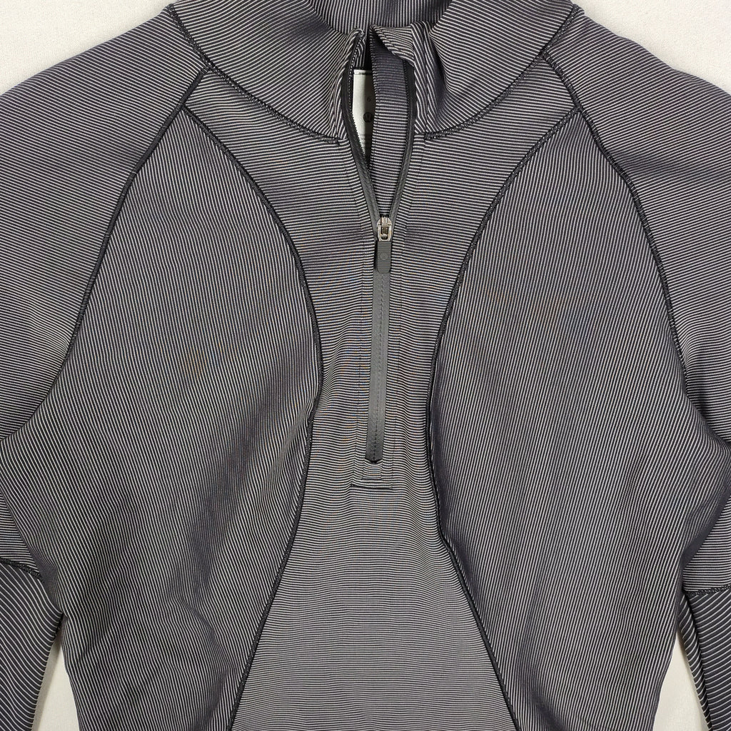 Lululemon Striped Half-Zip Pullover – Black & Gray