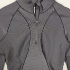 Lululemon Striped Half-Zip Pullover – Black & Gray