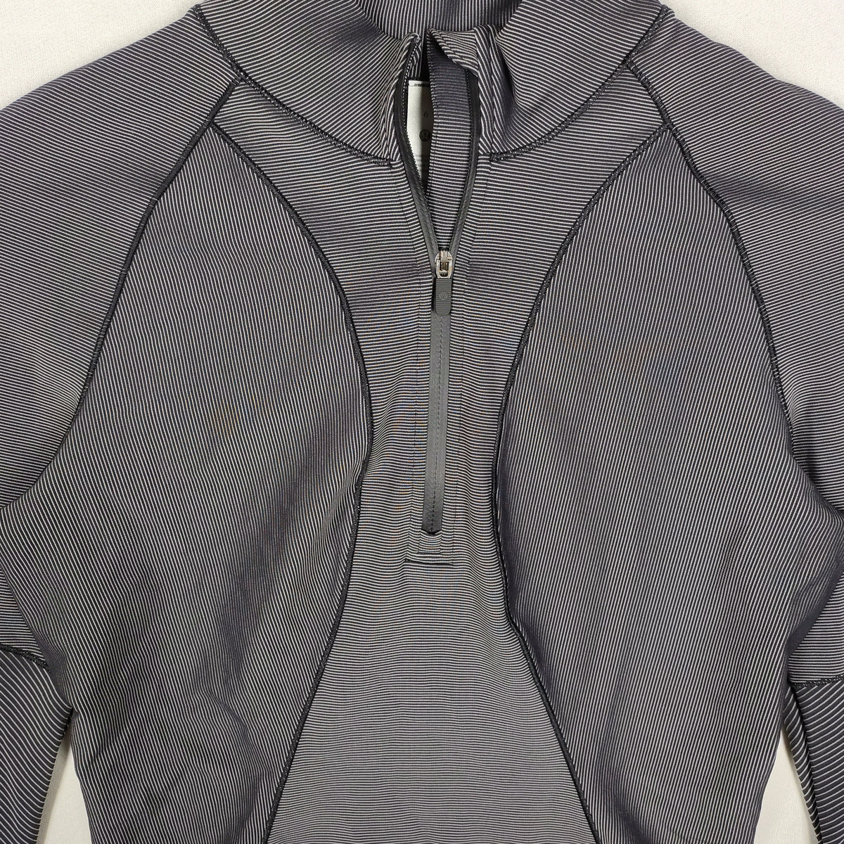 Lululemon Striped Half-Zip Pullover – Black & Gray