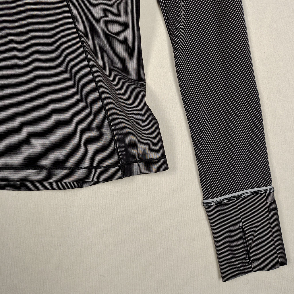 Lululemon Striped Half-Zip Pullover – Black & Gray