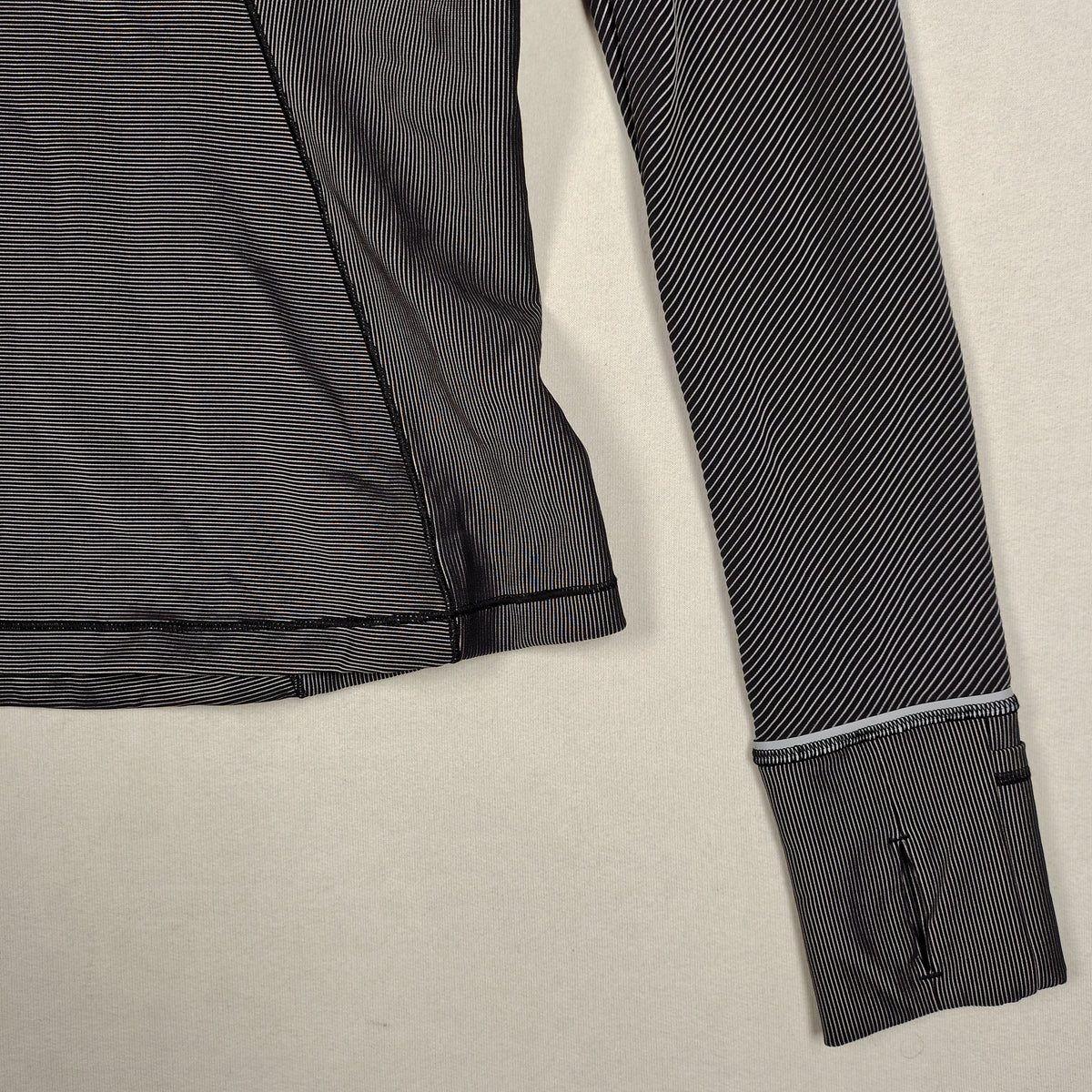 Lululemon Striped Half-Zip Pullover – Black & Gray