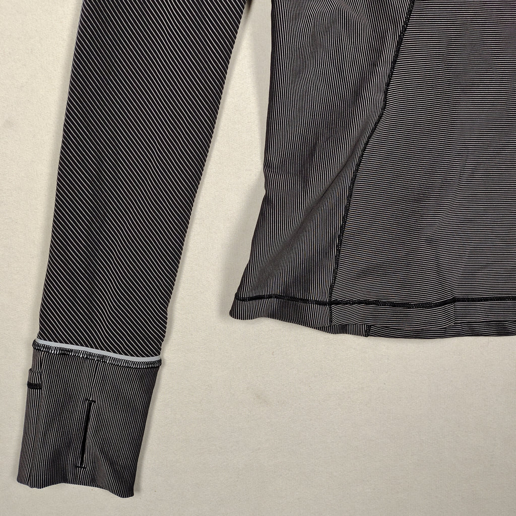 Lululemon Striped Half-Zip Pullover – Black & Gray