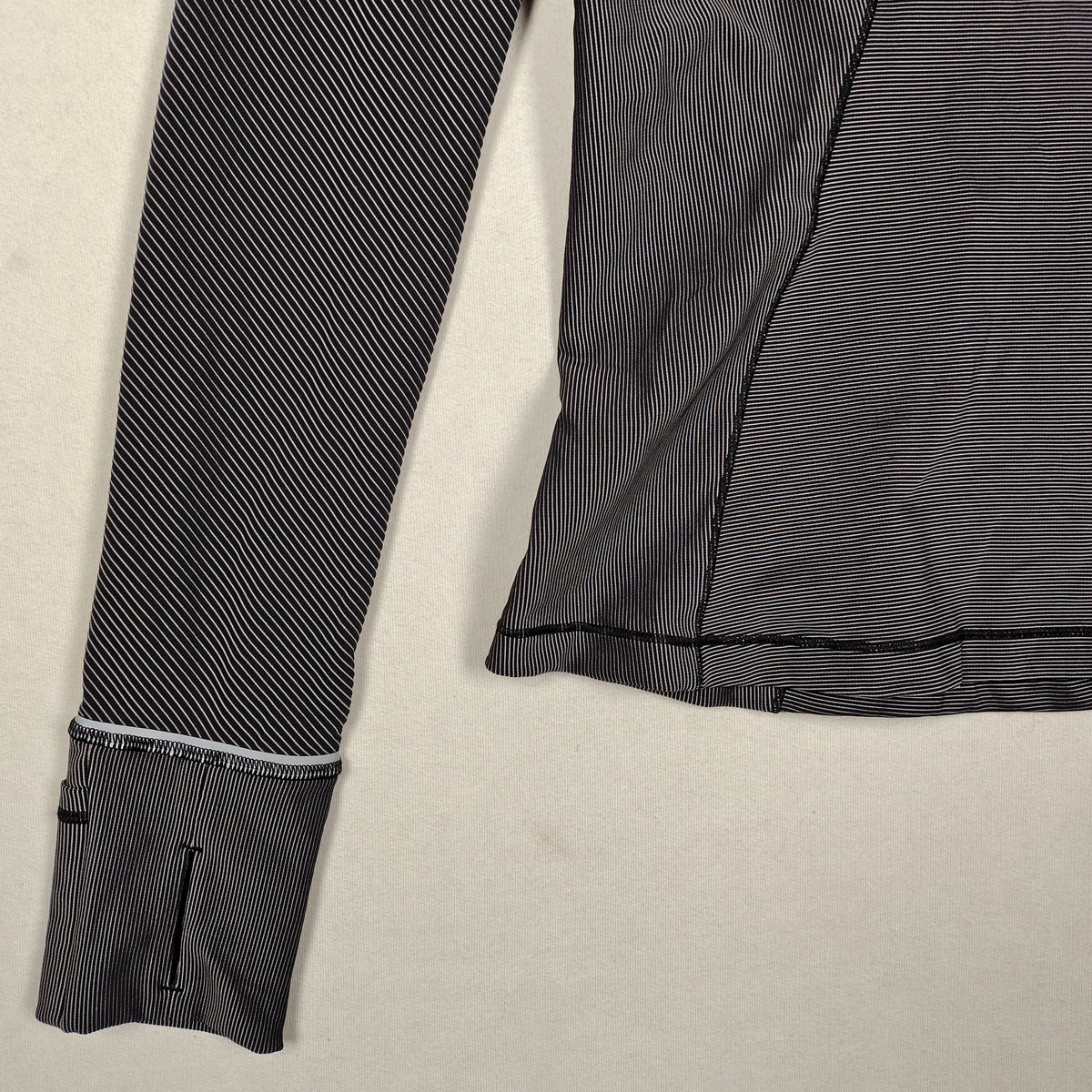 Lululemon Striped Half-Zip Pullover – Black & Gray