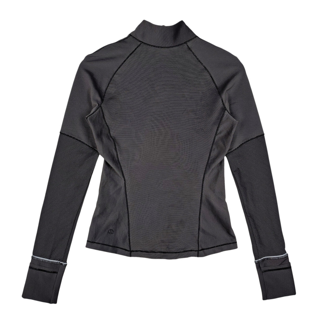 Lululemon Striped Half-Zip Pullover – Black & Gray