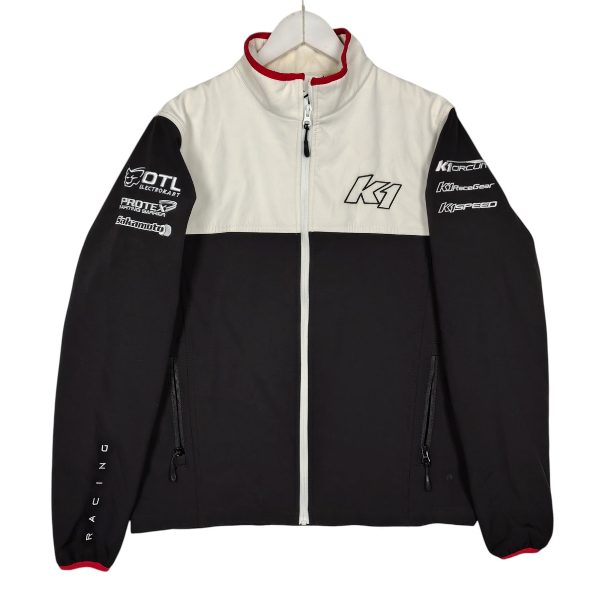 K1 Speed Racing Black & White Softshell Jacket – Men’s Medium