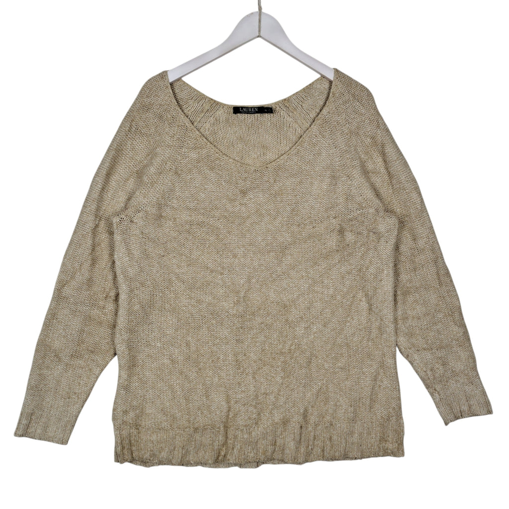 Lauren Ralph Lauren Oatmeal Scoop Neck Knit Sweater – Women’s XL