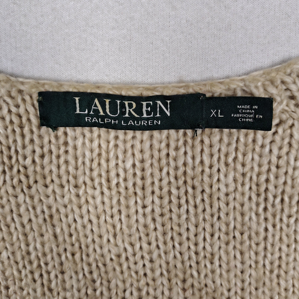 Lauren Ralph Lauren Oatmeal Scoop Neck Knit Sweater – Women’s XL