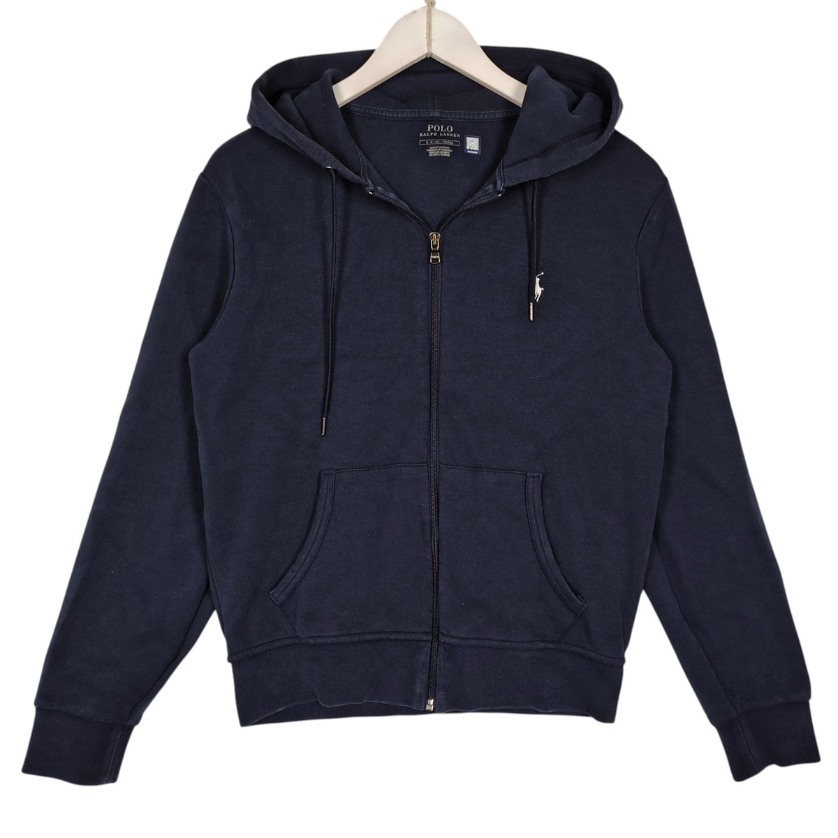 Polo Ralph Lauren Navy Full-Zip Pony Logo Hoodie – Men’s Small