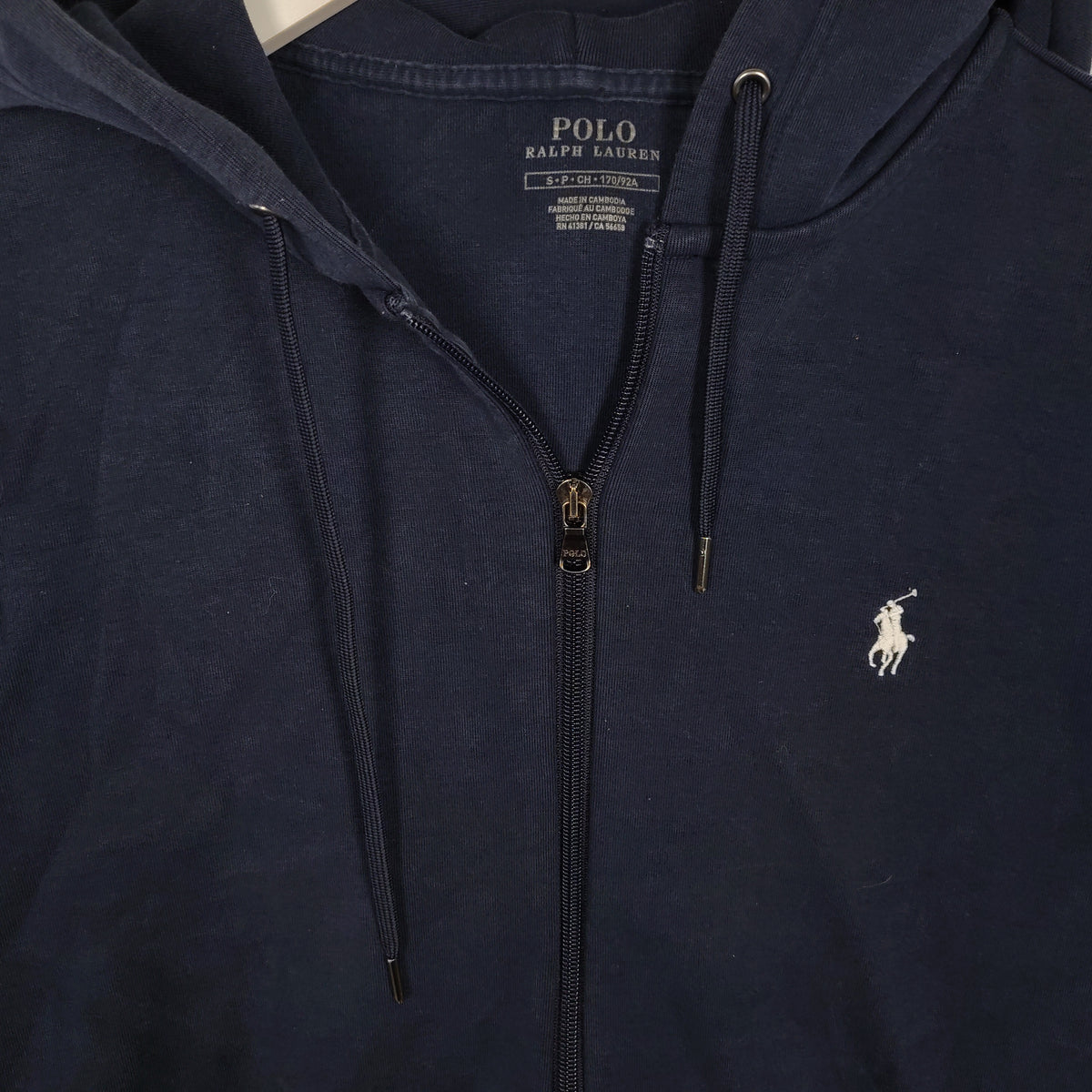 Polo Ralph Lauren Navy Full-Zip Pony Logo Hoodie – Men’s Small