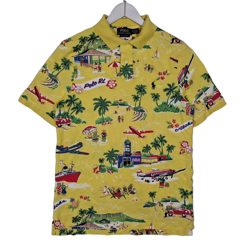 Polo Ralph Lauren Aloha Bear Hawaiian Print Polo Shirt Men’s Medium