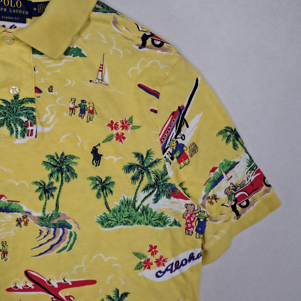 Polo Ralph Lauren Aloha Bear Hawaiian Print Polo Shirt Men’s Medium