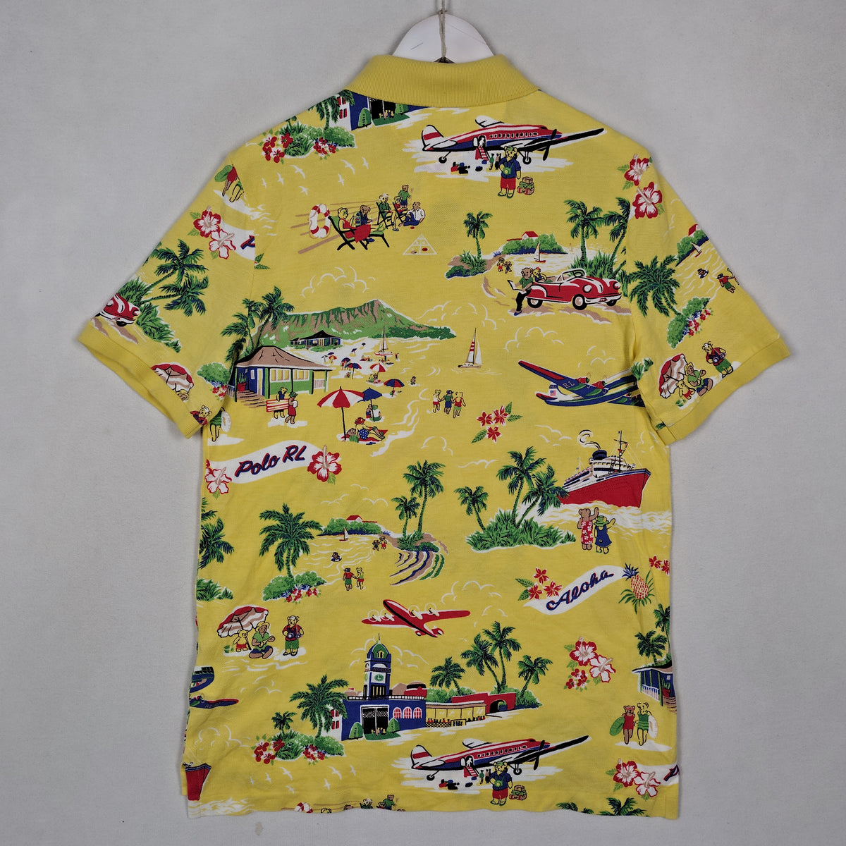 Polo Ralph Lauren Aloha Bear Hawaiian Print Polo Shirt Men’s Medium
