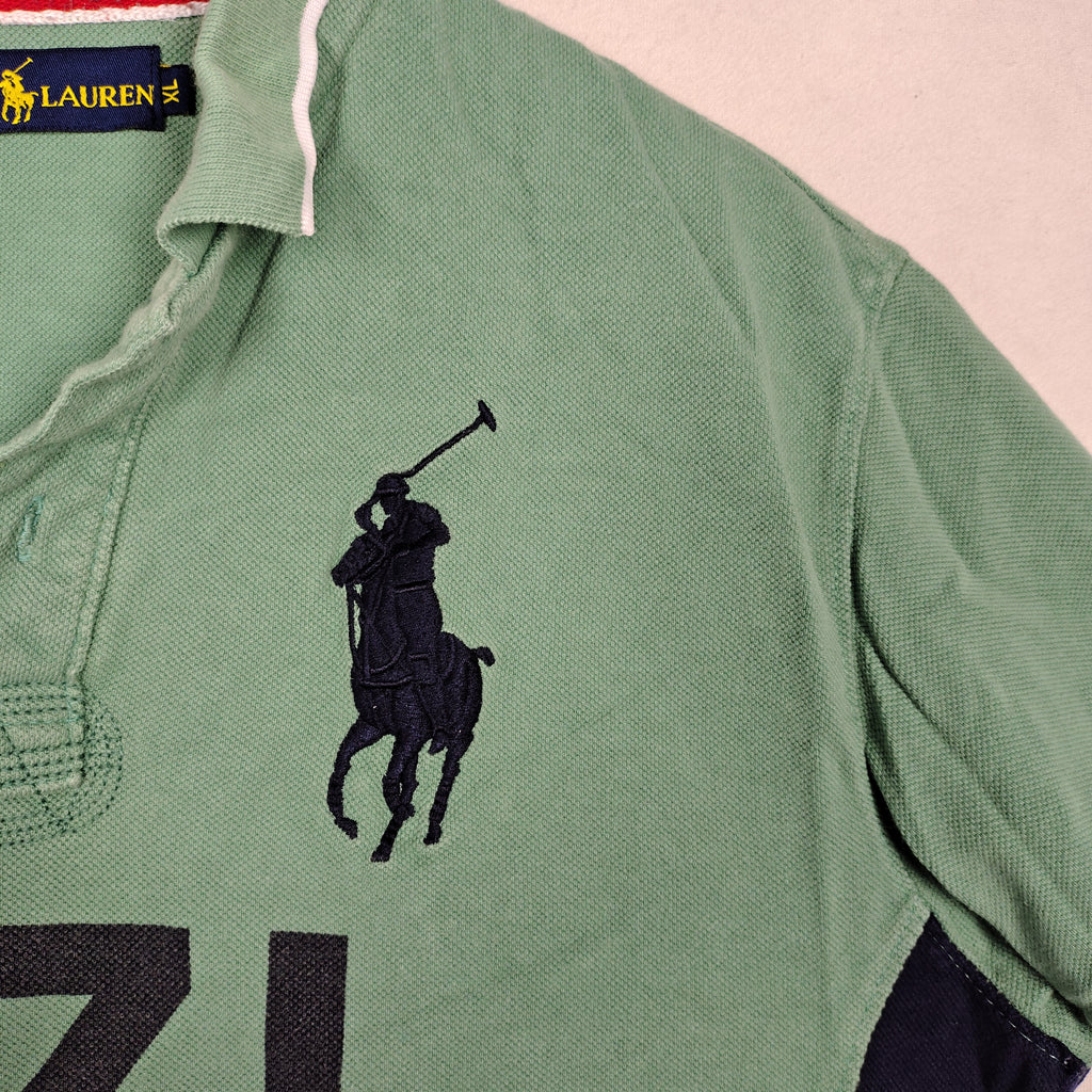 Ralph Lauren NZL Big Pony Polo Shirt – Sage Green & Navy