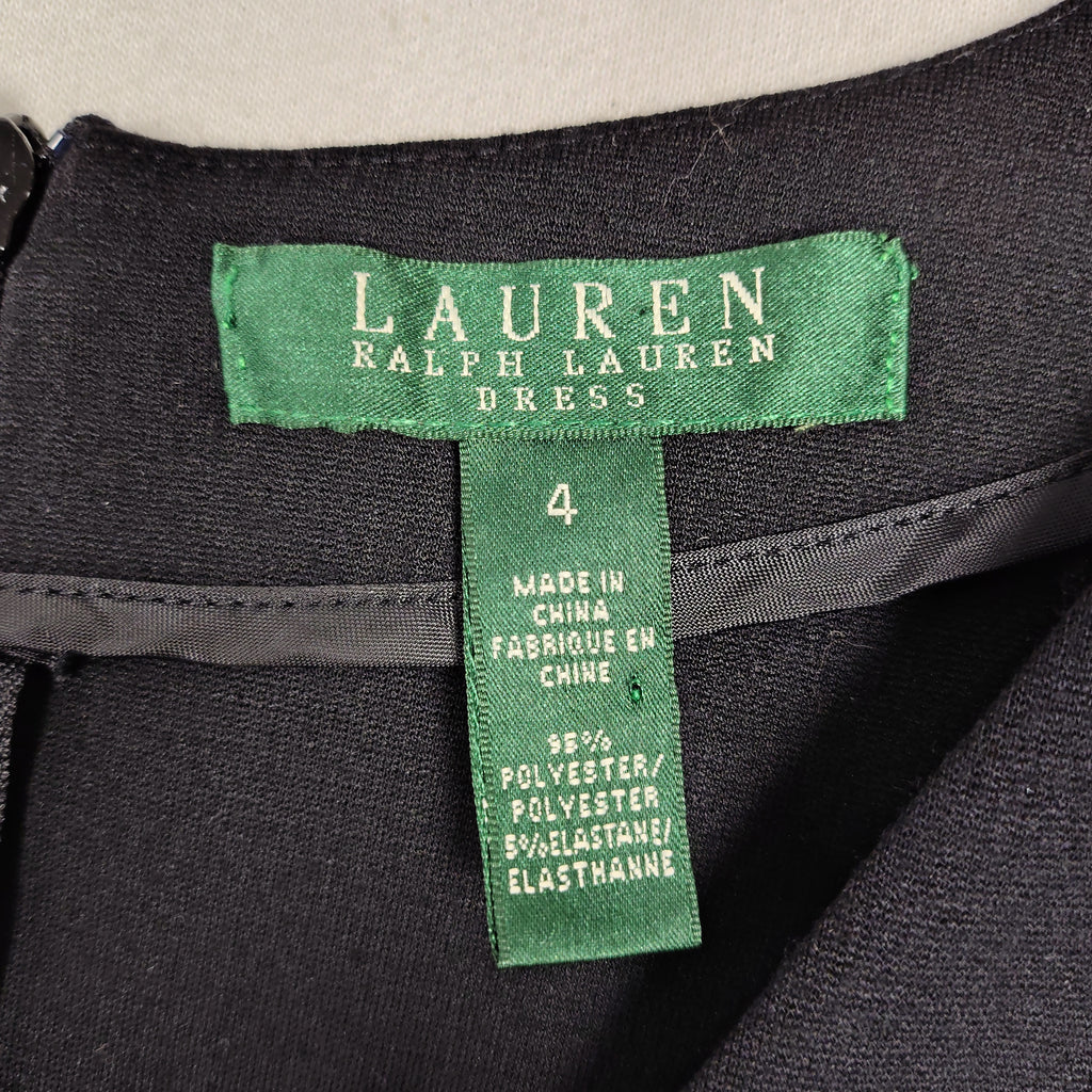 Lauren Ralph Lauren Sleeveless V-Neck Sheath Dress – Black